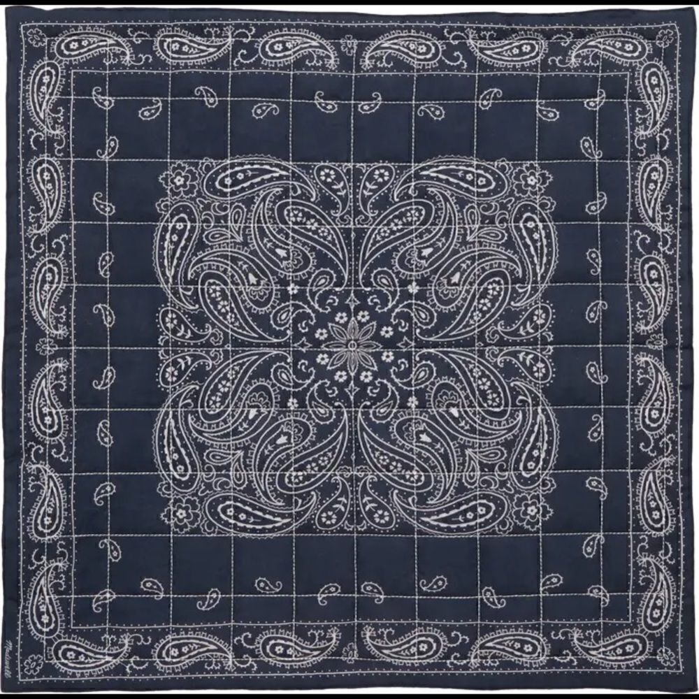 Madewell Navy Blue Quilted Bandana